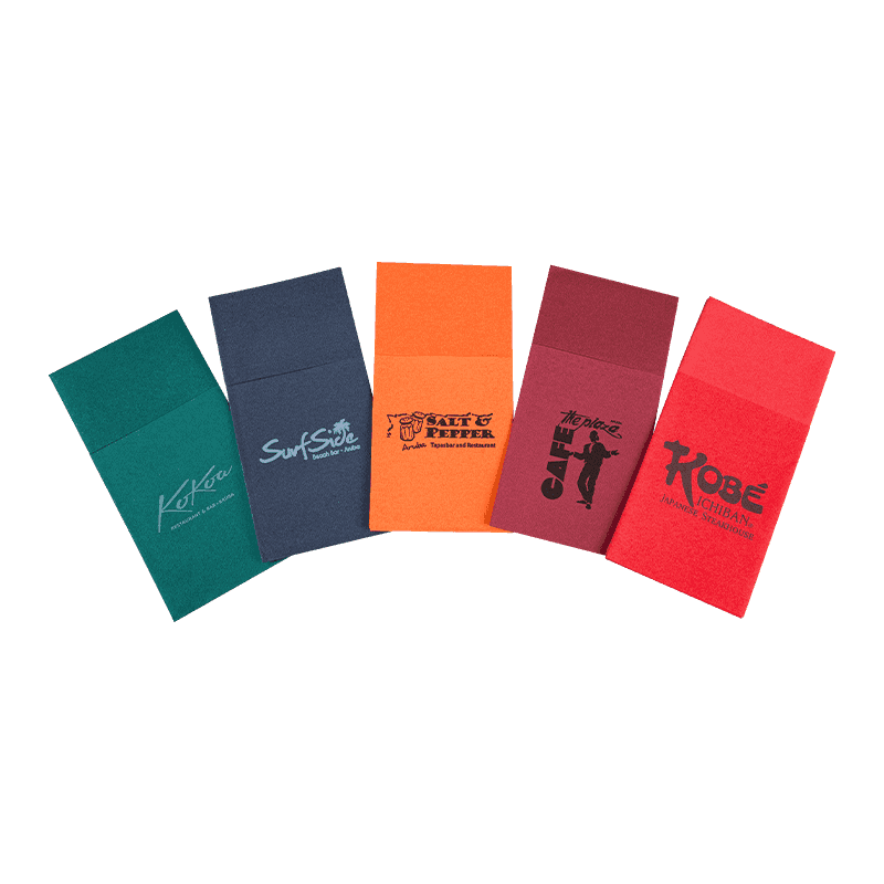 40x40カトラリー用のカスタマイズされたロゴプレフォールドナプキンカラーエアライドナプキンSJ2202