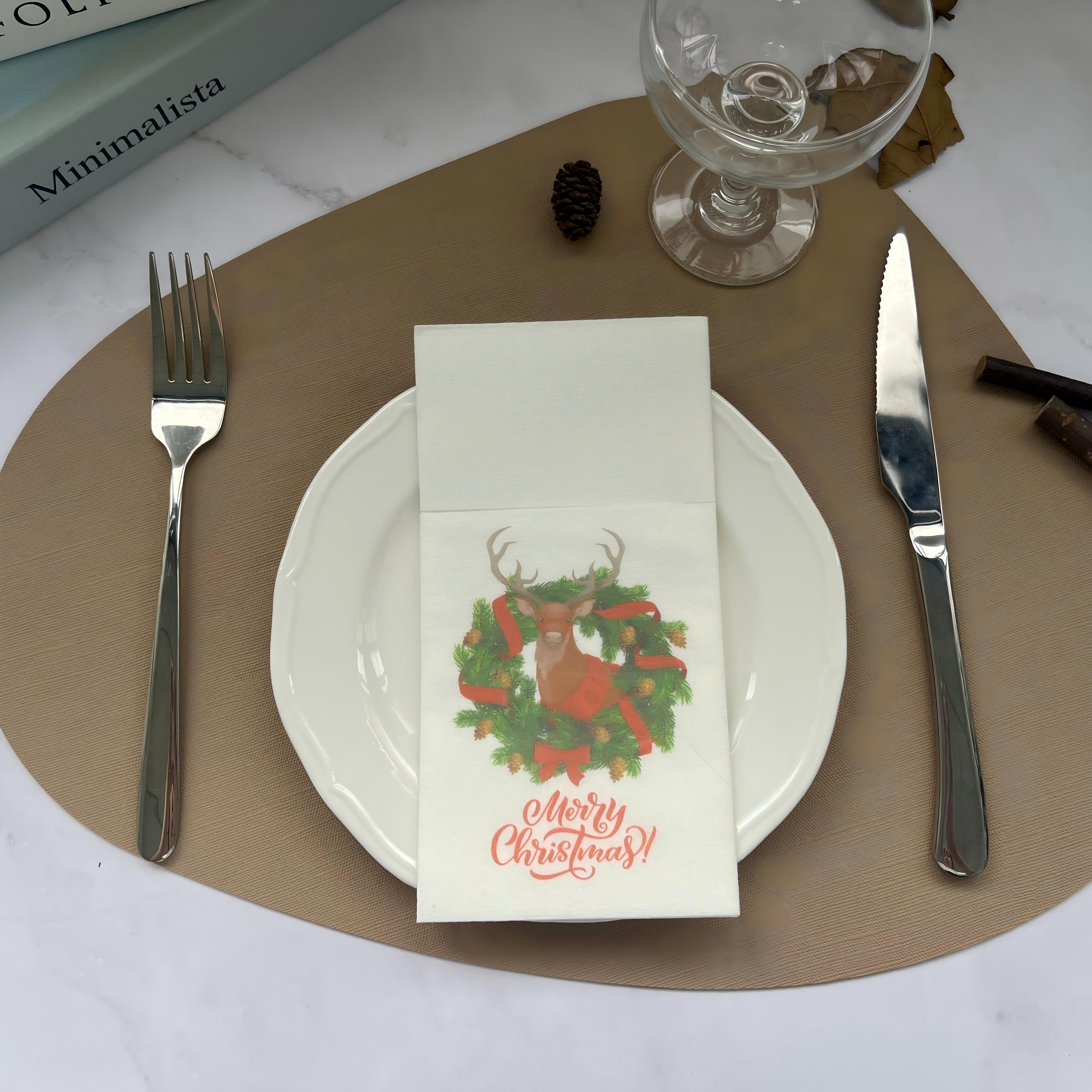 メリークリスマス カスタマイズされた印刷デザイン ディナー Airlaid ナプキン